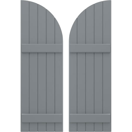 Ekena Millwork Americraft 5-Board (2 Batten) Wood Joined Board-n-Batten Shutters w/ Arch Top, ARW101BQ518X59CHH, PR ARW101BQ518X59CHH